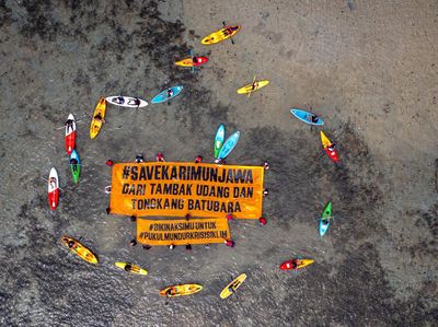 Aksi Protes Tambak Udang yang Merusak Lingkungan Karimunjawa