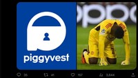 Andre Onana bahkan diledek perusahaan keuangan online, yang mengklaim bisa lebih aman menjaga aset anda. (Foto: Twitter @PiggyBankNG)