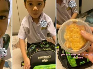 Bocah Ini Inisiatif Bawa Bekal Biskuit Agar Sang Ibu Hemat