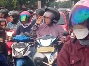 Viral Pemotor Emak-emak di Purwokerto Hormat Saat Dengar Lagu Indonesia Raya