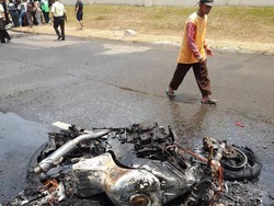 Motor Sport Terbakar Usai Kecelakaan di Serpong, Pengemudi Luka Ringan