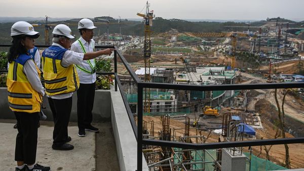 Jokowi Tinjau Kantor Presiden di IKN, Ikut Tanam Pohon Beringin