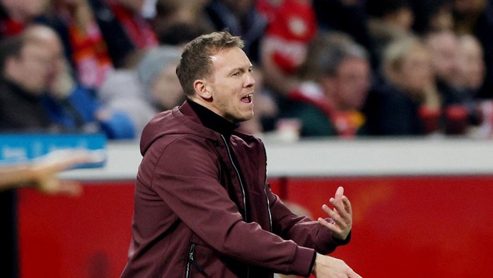 FILE PHOTO: Soccer Football - Bundesliga - Bayer Leverkusen v Bayern Munich - BayArena, Leverkusen, Germany - March 19, 2023 Bayern Munich coach Julian Nagelsmann REUTERS/Thilo Schmuelgen DFL REGULATIONS PROHIBIT ANY USE OF PHOTOGRAPHS AS IMAGE SEQUENCES AND/OR QUASI-VIDEO./File Photo