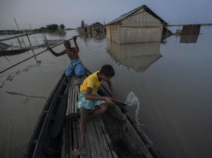 Potret Warga Pulau Sungai di India, Banjir Bikin Hidup Tak Menentu