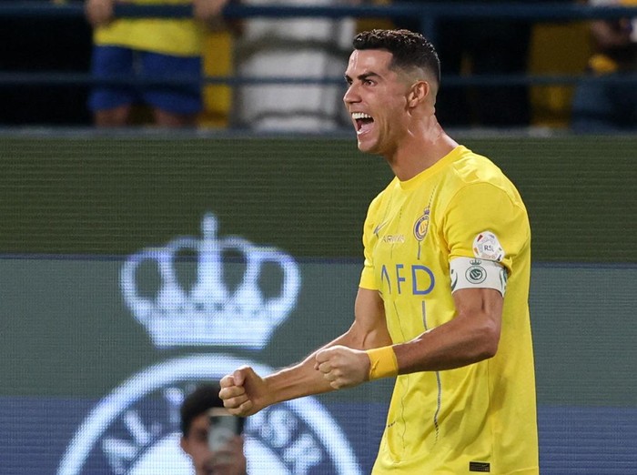 Soccer Football - Saudi Pro League - Al Nassr v Al Ahli - Al-Awwal Park, Riyadh, Saudi Arabia - September 22, 2023 Al Nassr's Cristiano Ronaldo celebrates after the match REUTERS/Ahmed Yosri