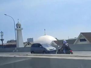 Viral Pemotor Wanita Masuk Tol Lawan Arah, Diteriaki Warga Tak Dengar