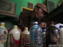 Lihainya Tangan Bastian Sulap Botol Bekas Jadi Karya Seni yang Cantik
