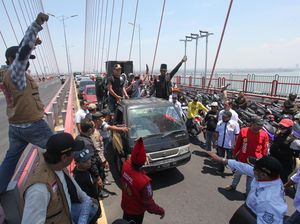 Intip Jembatan Suramadu yang Sempat Ditutup Sebagian