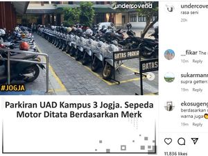 Rapi Banget! Viral Parkir Motor di Kampus 3 UAD Urut Merek dan Warna Rapi Banget! Viral Parkir Motor di Kampus 3 UAD Urut Merek dan Warna