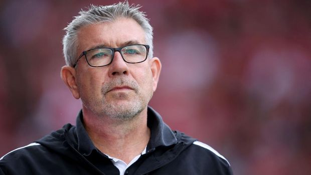 Union Berlin's Swiss head coach Urs Fischer is pictured prior to the German first division Bundesliga football match between Union Berlin and TSG 1899 Hoffenheim in Berlin, Germany, on September 23, 2023. (Photo by Ronny HARTMANN / AFP) / DFL REGULATIONS PROHIBIT ANY USE OF PHOTOGRAPHS AS IMAGE SEQUENCES AND/OR QUASI-VIDEO