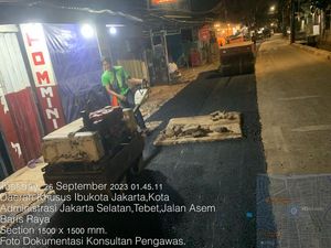 Galian Jl Asem Baris di Tebet Jaksel Mulai Diaspal Galian Jl Asem Baris di Tebet Jaksel Mulai Diaspal