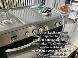 Viral Kisah Wanita Selamat Saat Kompor Mahal Meledak Bikin Kitchen Set Hancur