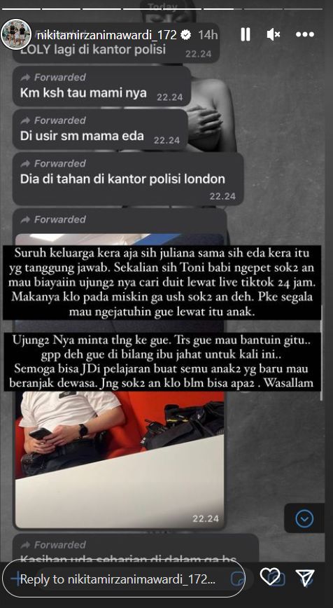 Lolly anak Nikita Mirzani ditahan polisi Inggris