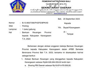 Pemprov Bali Beri Bantuan Keuangan Rp 84 Miliar ke Pemkab Karangasem Pemprov Bali Beri Bantuan Keuangan Rp 84 Miliar ke Pemkab Karangasem