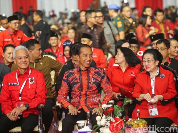 Momen Megawati-Jokowi-Ganjar Pidato di Rakernas IV PDIP