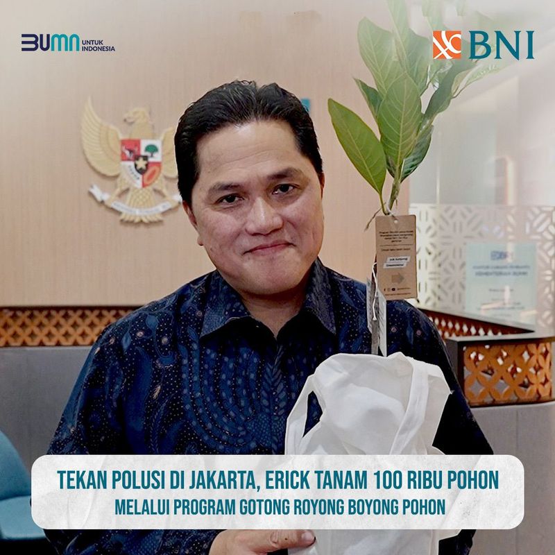 PT Bank Negara Indonesia (Persero) Tbk atau BNI terus mendukung upaya pemerintah dalam mewujudkan Net Zero Emission (NZE), terutama melalui kegiatan penanaman pohon.