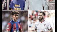 Momen Ramos masuk lapangan dengan Lamine bocah terjadi pada tahun 2016. Kini keduanya masih lapangan sama-sama sebagai pemain! Foto: dok. Internet/X (Twitter)