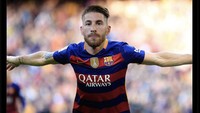 Ramos, yang juga mantan kapten Real Madrid, diledek menjadi pahlawan kemenangan Barca atas Sevilla. Foto: dok. Internet/X (Twitter)