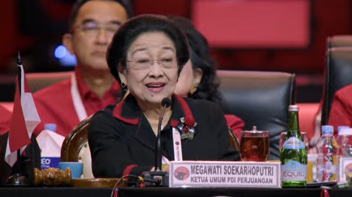 Ketum PDIP Megawati Soekarnoputri di penutupan Rakernas PDIP (Dok. Youtube PDIP)