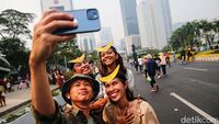 Seru! Swafoto dengan Penari Sumba Barat di CFD