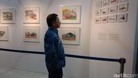 Sayang Cucu, Menteri PPN Borong Lukisan Kereta Api di Stasiun Tugu