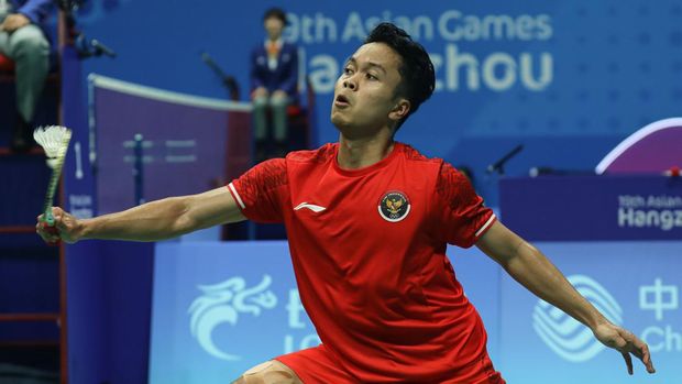 Anthony Ginting di babak 32 besar Asian Games. (Arsip PBSI)