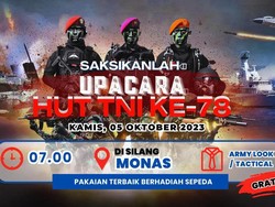 Info Upacara HUT ke-78 TNI 5 Oktober 2023 di Silang Monas