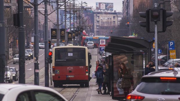 Suasana di tengah kota Belgrade, Serbia.