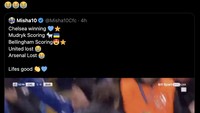 Yang ini tampaknya fans Chelsea yang ikut senang melihat MU, dan Arsenal, kalah di Liga Champions. Foto: dok. Internet/X (Twitter)