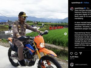 Aksi Mentan Syahrul Yasin Limpo Naik Motor Trail Aksi Mentan Syahrul Yasin Limpo Naik Motor Trail
