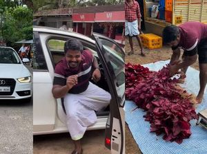 Keren! Petani Ini Jualan Bayam di Pasar Pakai Mobil Mewah Audi A4