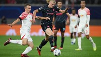 Leipzig vs Man City tersaji di Red Bull Arena pada laga Grup G Liga Champions, Kamis (5/10/2023).  REUTERS/Annegret Hilse  