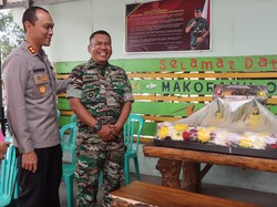 Kapolres Malang Sambangi Markas Koramil 0818/18 Wagir di HUT TNI