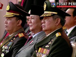 SBY Duduk di Samping Prabowo di Perayaan HUT Ke-78 TNI di Monas