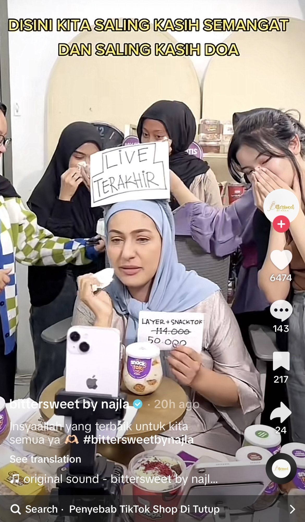 Artis nangis karena TikTok Shop tutup