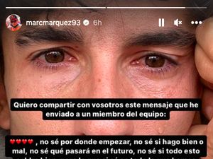 Marc Marquez Sedih Banget Pisah dari Honda, Unggah Foto Selfie dengan Tetesan Air Mata Marc Marquez Sedih Banget Pisah dari Honda, Unggah Foto Selfie dengan Tetesan Air Mata