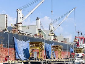 8.000 Ton Kedelai Impor Tiba di Pelabuhan Tanjungwangi Banyuwangi