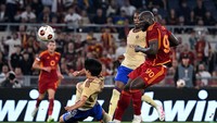 Ini momen saat Romelu Lukaku mencetak gol mengawali pesta gol AS Roma.  