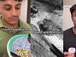 Nekat Makan Cacing Pita Demi Viral, Pria Ini Alami Muntah-Mual dan Masuk RS