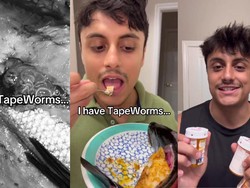 Kronologi Pria Nekat Makan Cacing Pita demi Viral, Berujung Mual-Muntah