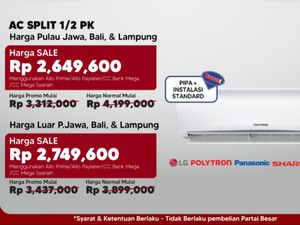 Kapan Lagi Ada Promo AC Split 1/2 PK 2,6 Juta? Cuma di Transmart Full Day Sale!