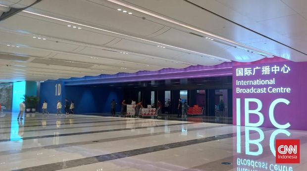 Media center Asian Games 2022 di Hangzhou, China, tampak megah, Jumat (6/10).