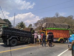 Dua Truk Adu Jangkrik di Lembar, Sopir Luka-luka