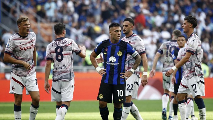 Soccer Football - Serie A - Inter Milan v Bologna - San Siro, Milan, Italy - October 7, 2023 Inter Milans Lautaro Martinez looks dejected after the match REUTERS/Alessandro Garofalo