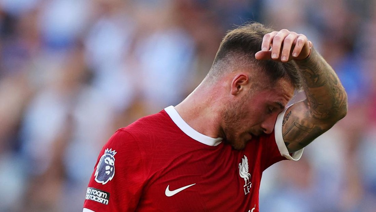 Alexis Mac Allister di laga Brighton vs Liverpool. (Foto: REUTERS/TOBY MELVILLE)
