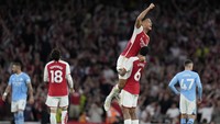 Arsenal sudah memainkan 12 laga di awal musim ini dengan rincian sekali di Community Shield, sekali di Carabao Cup, dua kali di Liga Champions, dan delapan kali di Liga Inggris (AP)