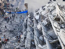 Gedung-Gedung di Gaza Rata dengan Tanah Usai Serangan Balas Dendam Israel