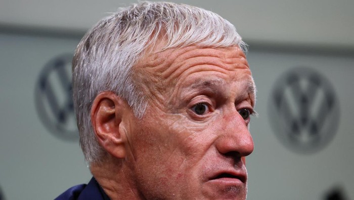 Soccer Football - International Friendly - Germany v France - Signal Iduna Park, Dortmund, Germany - September 12, 2023 France coach Didier Deschamps during press conference after the match REUTERS/Wolfgang Rattay