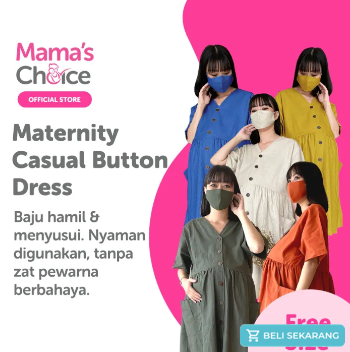 Maternity Casual Button Dress Mama's Choice