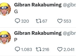 Gibran Mendadak Cuit Huruf P dan G di Akun X, Apa Maksudnya?
